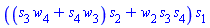 ((s[3]*w[4]+s[4]*w[3])*s[2]+w[2]*s[3]*s[4])*s[1]