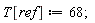 T[ref] := 68;