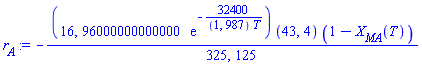 -(16, 96000000000000*exp(-32400/((1, 987)*T)))*(43, 4)*(1-X[MA](T))/(325, 125)