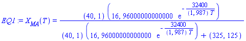 X[MA](T) = (40, 1)*(16, 96000000000000*exp(-32400/((1, 987)*T)))/((40, 1)*(16, 96000000000000*exp(-32400/((1, 987)*T)))+(325, 125))