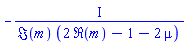 -I/(Im(m)*(2*Re(m)-1-2*mu))