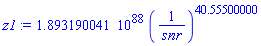 z1 := 0.1893190041e89*(1/snr)^40.55500000
