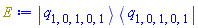 Physics:-`*`(Physics:-Ket(q, 1, 0, 1, 0, 1), Physics:-Bra(q, 1, 0, 1, 0, 1))