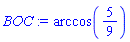 arccos(5/9)