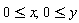 0 <= x, 0 <= y