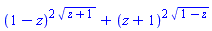 (1-z)^(2*(z+1)^(1/2))+(z+1)^(2*(1-z)^(1/2))