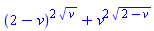 (2-v)^(2*v^(1/2))+v^(2*(2-v)^(1/2))
