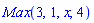 Max(3, 1, x, 4)