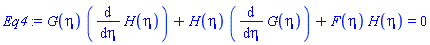 G(eta)*(diff(H(eta), eta))+H(eta)*(diff(G(eta), eta))+F(eta)*H(eta) = 0