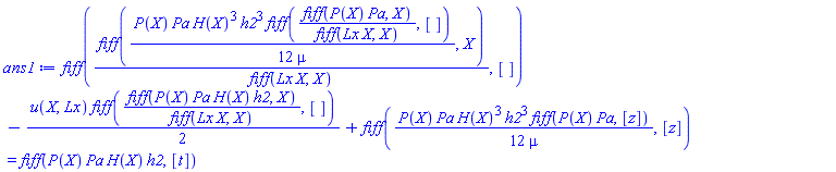 fiff(fiff((1/12)*P(X)*Pa*H(X)^3*h2^3*fiff(fiff(P(X)*Pa, X)/fiff(Lx*X, X), [])/mu, X)/fiff(Lx*X, X), [])-(1/2)*u(X, Lx)*fiff(fiff(P(X)*Pa*H(X)*h2, X)/fiff(Lx*X, X), [])+fiff((1/12)*P(X)*Pa*H(X)^3*h2^3*fiff(P(X)*Pa, [z])/mu, [z]) = fiff(P(X)*Pa*H(X)*h2, [t])