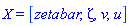 X = [zetabar, zeta, v, u]