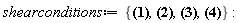 shearconditions := {diff(Y(X), zetabar)-(diff(Y(X), u))*Y(X) = 0, diff(Ybar(X), zeta)-(diff(Ybar(X), u))*Ybar(X) = 0, (diff(Y(X), u))*Y(X)*Ybar(X)-Y(X)*(diff(Y(X), zeta))-(diff(Y(X), zetabar))*Ybar(X)-(diff(Y(X), v)) = 0, (diff(Ybar(X), u))*Y(X)*Ybar(X)-Y(X)*(diff(Ybar(X), zeta))-Ybar(X)*(diff(Ybar(X), zetabar))-(diff(Ybar(X), v)) = 0}: