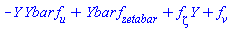-Y(X)*Ybar(X)*(diff(f(X), u))+Ybar(X)*(diff(f(X), zetabar))+(diff(f(X), zeta))*Y(X)+diff(f(X), v)