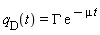 q__D(t) = GAMMA*exp(-mu*t)