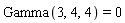 Gamma(3, 4, 4) = 0