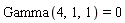Gamma(4, 1, 1) = 0