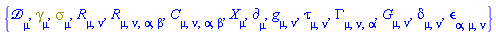 {Physics:-D_[mu], Physics:-Dgamma[mu], Physics:-Psigma[mu], Physics:-Ricci[mu, nu], Physics:-Riemann[mu, nu, alpha, beta], Physics:-Weyl[mu, nu, alpha, beta], Physics:-d_[mu], Physics:-g_[mu, nu], tau[mu, nu], Physics:-Christoffel[mu, nu, alpha], Physics:-Einstein[mu, nu], Physics:-KroneckerDelta[mu, nu], Physics:-LeviCivita[alpha, mu, nu], Physics:-SpaceTimeVector[mu](X)}