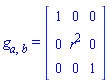 g[a, b] = (Matrix(3, 3, {(1, 1) = 1, (1, 2) = 0, (1, 3) = 0, (2, 2) = r^2, (2, 3) = 0, (3, 3) = 1}, storage = triangular[upper], shape = [symmetric]))