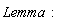 Lemma: