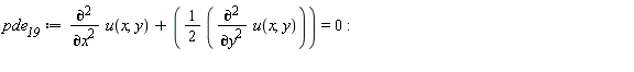 pde__19 := diff(u(x, y), x, x)+(1/2)*(diff(u(x, y), y, y)) = 0