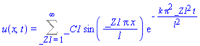 u(x, t) = Sum(_C1*sin(_Z1*Pi*x/l)*exp(-k*Pi^2*_Z1^2*t/l^2), _Z1 = 1 .. infinity)