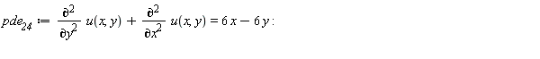 pde__24 := diff(u(x, y), y, y)+diff(u(x, y), x, x) = 6*x-6*y