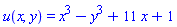 u(x, y) = x^3-y^3+11*x+1