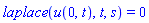laplace(u(0, t), t, s) = 0