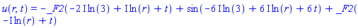 u(r, t) = -_F2(-(2*I)*ln(3)+I*ln(r)+t)+sin(-(6*I)*ln(3)+(6*I)*ln(r)+6*t)+_F2(-I*ln(r)+t)