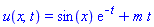 u(x, t) = sin(x)*exp(-t)+m*t