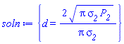 {d = 2*(Pi*sigma__2*P__2)^(1/2)/(Pi*sigma__2)}