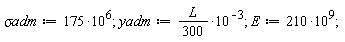 `&sigma;adm` := 175*10^6;