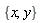 {x, y}