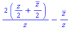 2*((1/2)*z+(1/2)*conjugate(z))/z-conjugate(z)/z