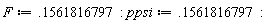 F := .1561816797: