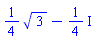 (1/4)*3^(1/2)-(1/4)*I