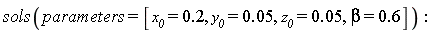 sols(parameters = [x__0 = .2, y__0 = 0.5e-1, z__0 = 0.5e-1, beta = .6])