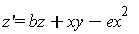 diff(z(x), x) = -ex^2+bz+xy