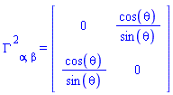 Physics:-Christoffel[`~2`, alpha, beta] = Matrix(%id = 18446744078236789086)