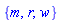 {m, r, w}