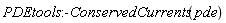 PDEtools:-ConservedCurrents(pde)