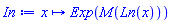 proc (x) options operator, arrow; Exp(M(Ln(x))) end proc