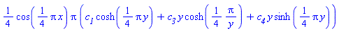 (1/4)*cos((1/4)*Pi*x)*Pi*(c__1*cosh((1/4)*Pi*y)+c__3*y*cosh((1/4)*Pi/y)+c__4*y*sinh((1/4)*Pi*y))