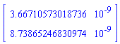 Vector(2, {(1) = 0.3667105730e-8, (2) = 0.8738652468e-8})