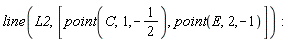 geometry:-line(L2, [geometry:-point(C, 1, -1/2), geometry:-point(E, 2, -1)]):