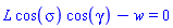 L*cos(sigma)*cos(gamma)-w = 0