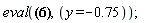 eval(.3140000000*sin(.1570000000*x)*(.1570000000*c__1*sinh(.1570000000*y)+.1570000000*c__2*cosh(.1570000000*y)+c__3*cosh(.1570000000*y)+.1570000000*c__3*y*sinh(.1570000000*y)+c__4*sinh(.1570000000*y)+.1570000000*c__4*y*cosh(.1570000000*y)), y = -.75);