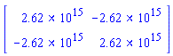 Matrix([[2625000000000000, -2625000000000000], [-2625000000000000, 2625000000000000]])