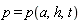p = p(a, h, t)