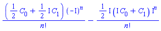 ((1/2)*C[0]+((1/2)*I)*C[1])*(-I)^n/factorial(n)-((1/2)*I)*(I*C[0]+C[1])*I^n/factorial(n)